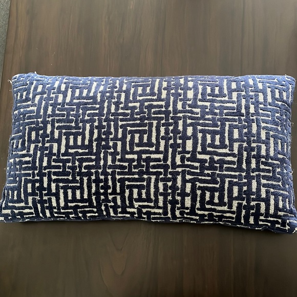 West Elm Other - Blue Geometric Velvet Throw Pillow